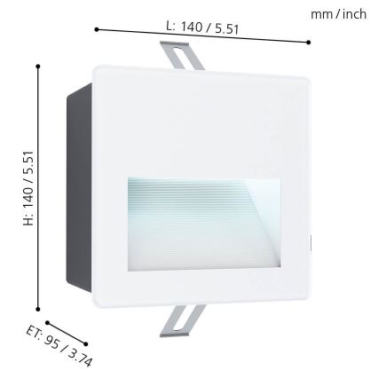 Eglo - LED Utomhus infälld Belysning LED/3,7W/230V IP65 vit