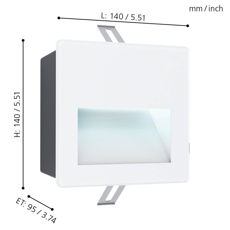 Eglo - LED Utomhus infälld Belysning LED/3,7W/230V IP65 vit