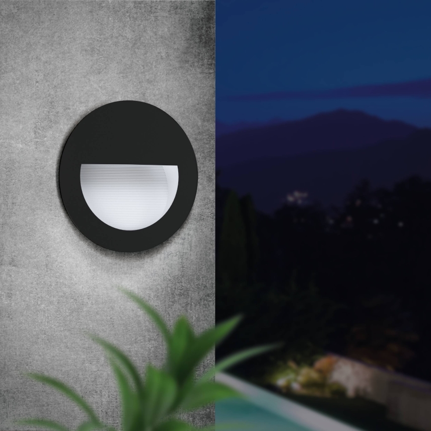 Eglo - LED Utomhus infälld Belysning LED/2,5W/230V IP65 svart