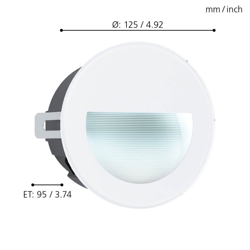 Eglo - LED Utomhus infälld Belysning LED/2,5W/230V IP65 vit