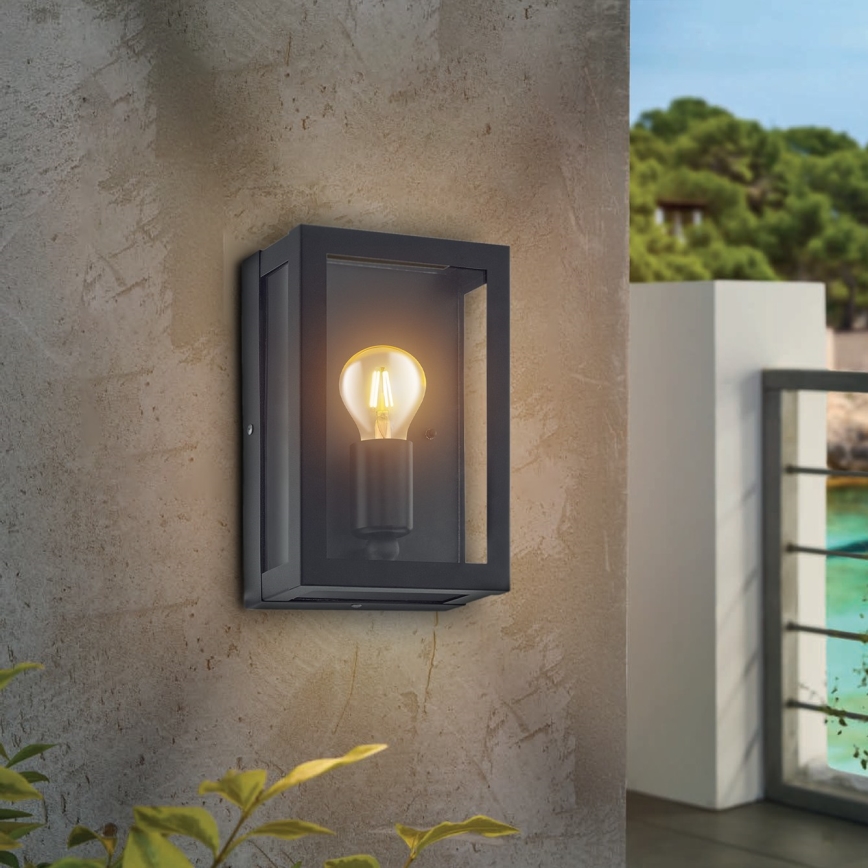 Eglo - Utomhus väggbelysning med en sensor 1xE27/60W/230V IP44
