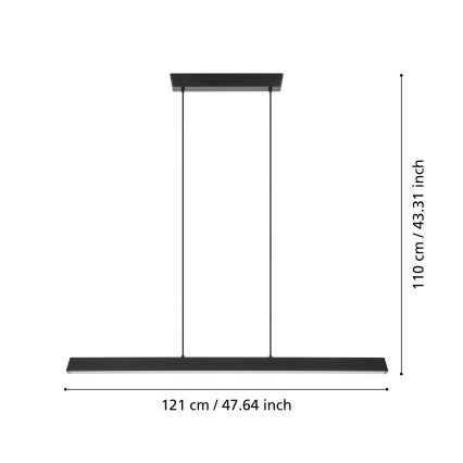 Eglo - LED RGBW Dimbar ljuskrona med upphängningsrem LED/35W/230V ZigBee