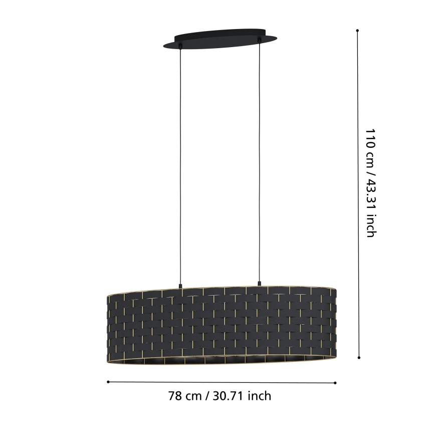 Eglo - Ljusskrona med upphängningsrem  2xE27/40W/230V