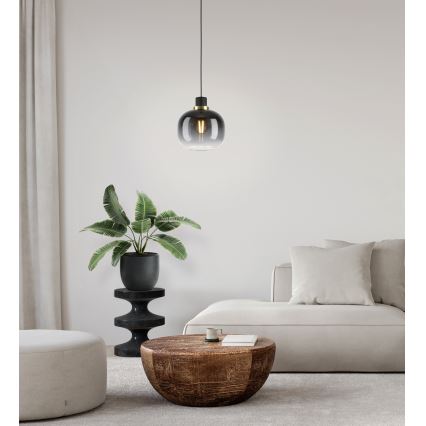 Eglo - Ljuskrona med upphängningsrem 1xE27/40W/230V grå