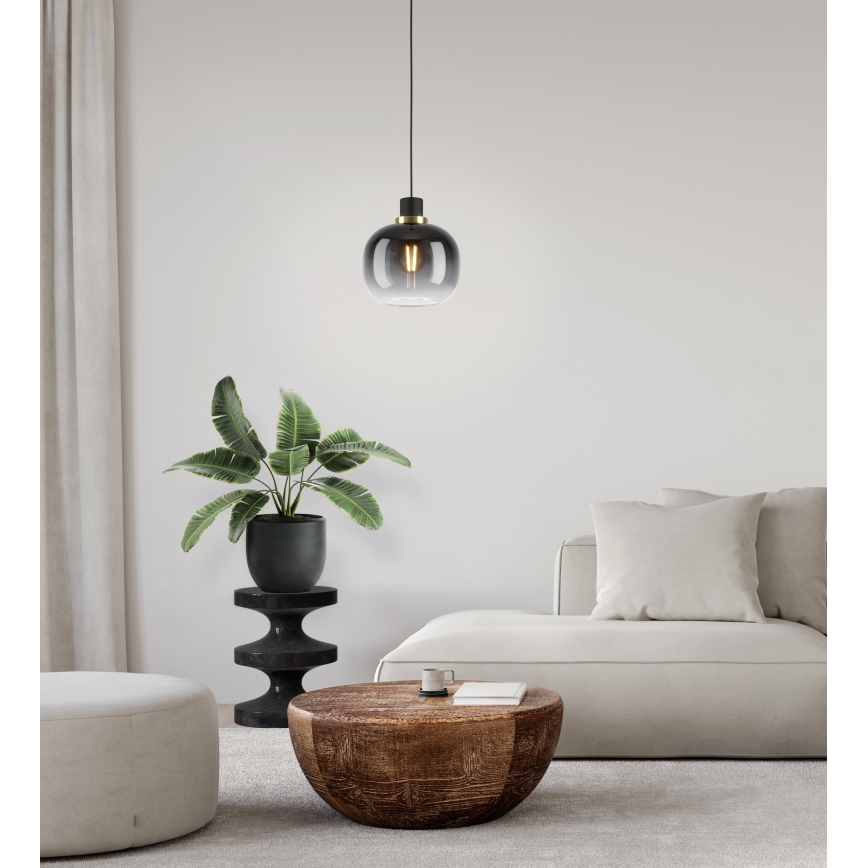 Eglo - Ljuskrona med upphängningsrem 1xE27/40W/230V grå