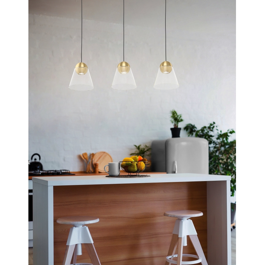 Eglo - LED Ljuskrona med upphängningsrem 3xGU10/4,5W/230V