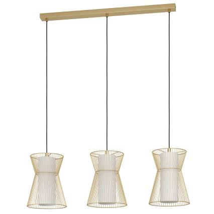 Eglo - Ljusskrona med upphängningsrem  3xE27/40W/230V gyllene 