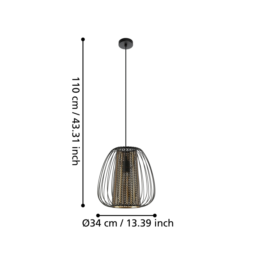Eglo - Ljusskrona med upphängningsrem  1xE27/40W/230V