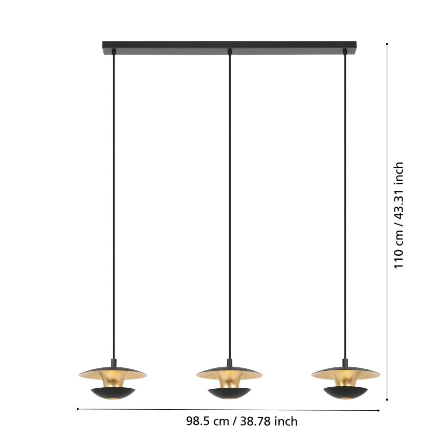 Eglo - LED Ljuskrona med upphängningsrem  3xGU10/4,5W/230V