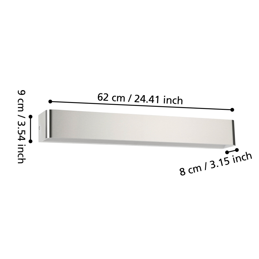 Eglo - LED Vägglampa för badrum LED/26,5W/230V 3000K IP44 matt krom