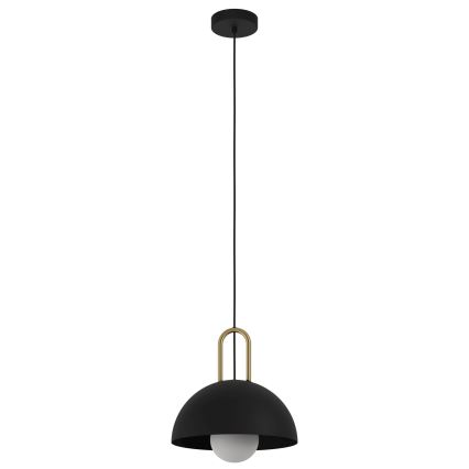 Eglo - Ljusskrona med upphängningsrem  1xE27/40W/230V svart 