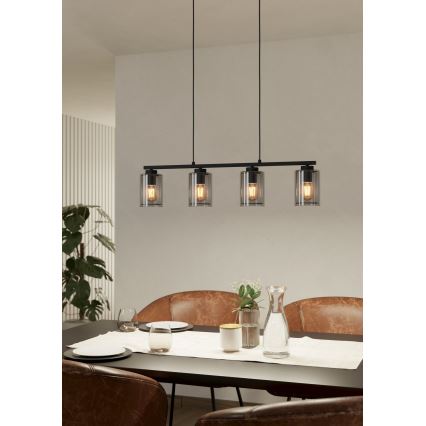 Eglo - Ljusskrona med upphängningsrem  4xE27/40W/230V