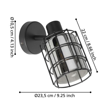 Eglo - Vägglampa  1xE27/28W/230V