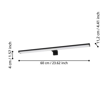 Eglo - Badrumsspegel med LED-belysning LED/11W/230V 4000K 60 cm IP44