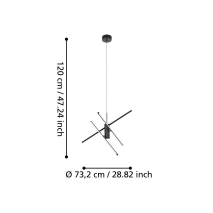 Eglo - LED ljusreglerad Ljuskrona med upphängningsrem  LED/29W/230V