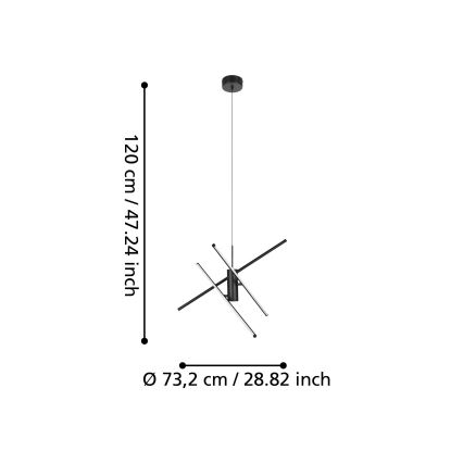 Eglo - LED ljusreglerad Ljuskrona med upphängningsrem  LED/29W/230V