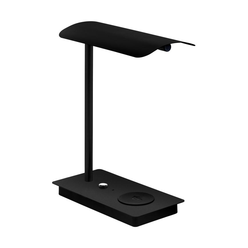 Eglo - LED ljusreglerad touch bordslampa  med trådlös laddning  LED/5,8W/230V svart 