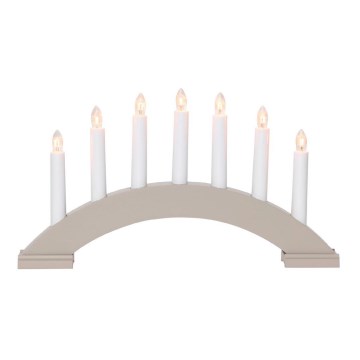 Eglo - Adventsljusstake BEA 7xE10/3W/230V grå