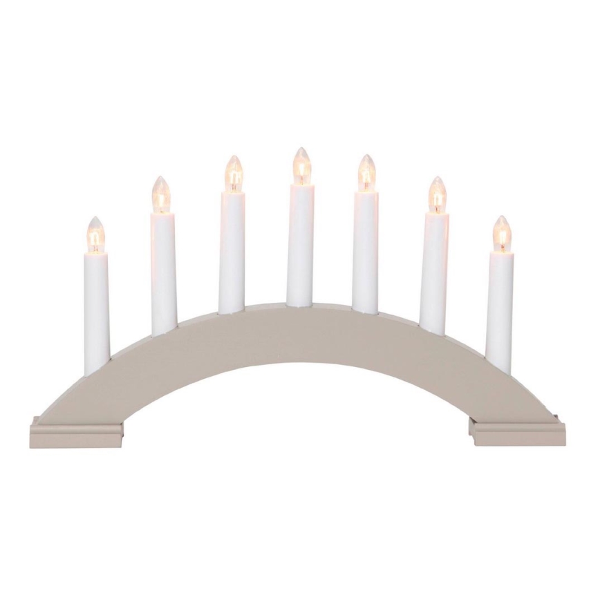Eglo - Adventsljusstake BEA 7xE10/3W/230V grå