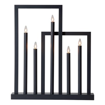 Eglo - Adventsljusstake FRAME 5xE10/3W/230V svart