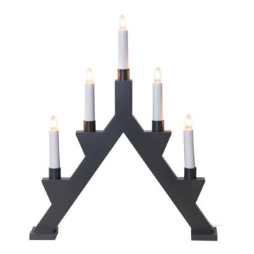 Eglo - Adventsljusstake  ZACK 5xE10/3W/230V antracit