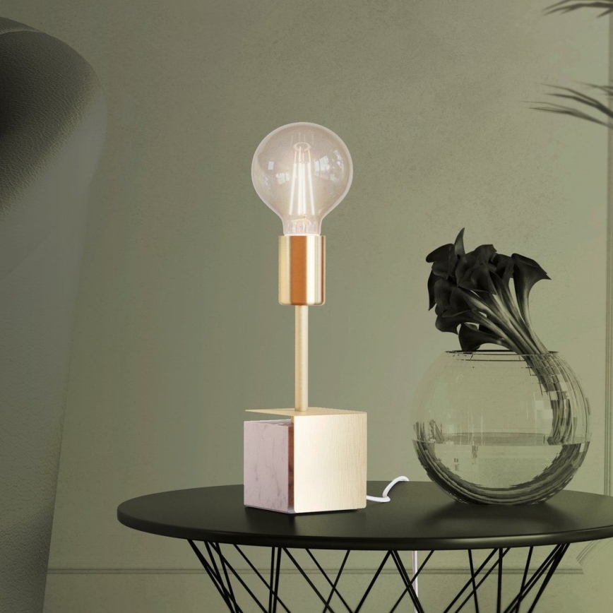 Eglo - Bordslampa 1xE27/40W/230V guld/vit granit