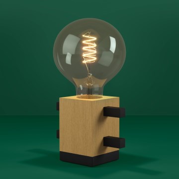 Eglo - Bordslampa 1xE27/40W/230V svart/brun