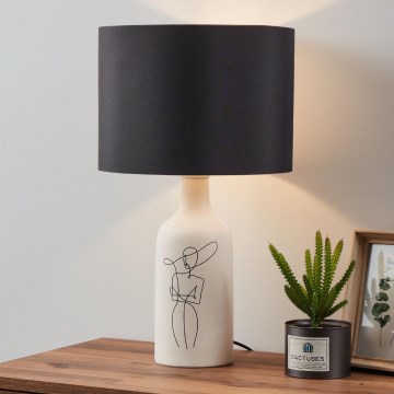 Eglo - Bordslampa 1xE27/40W/230V svart/vit