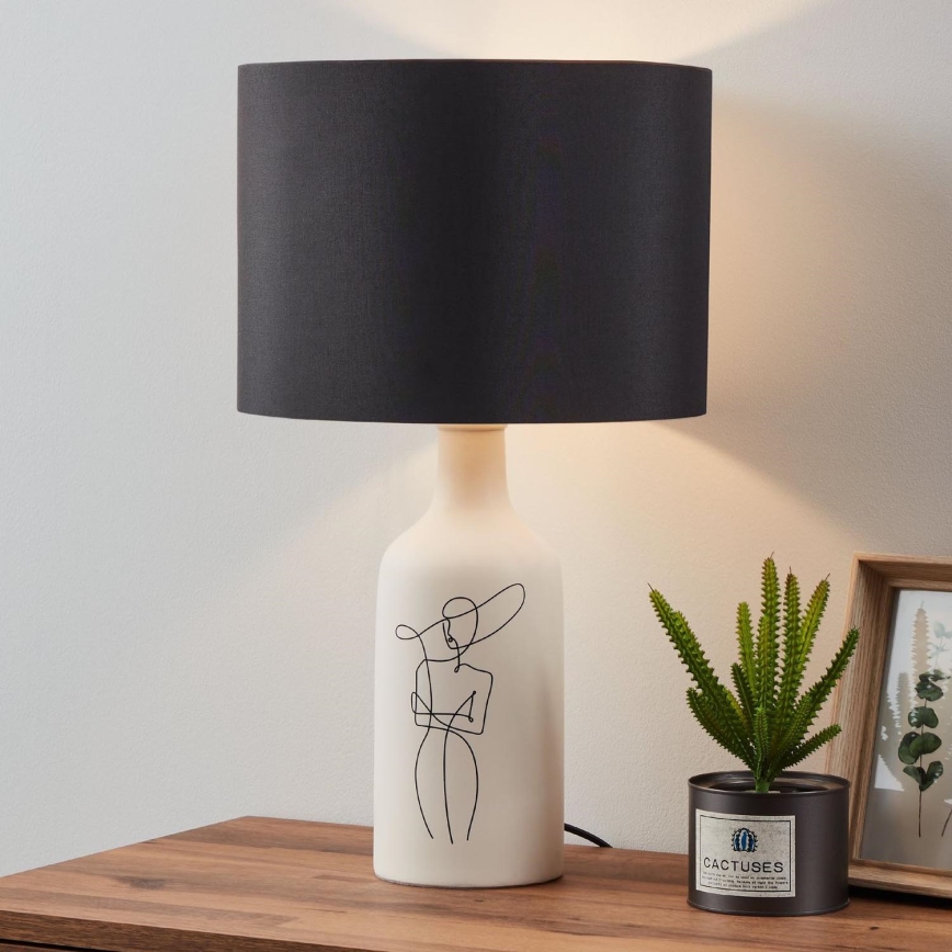 Eglo - Bordslampa 1xE27/40W/230V svart/vit