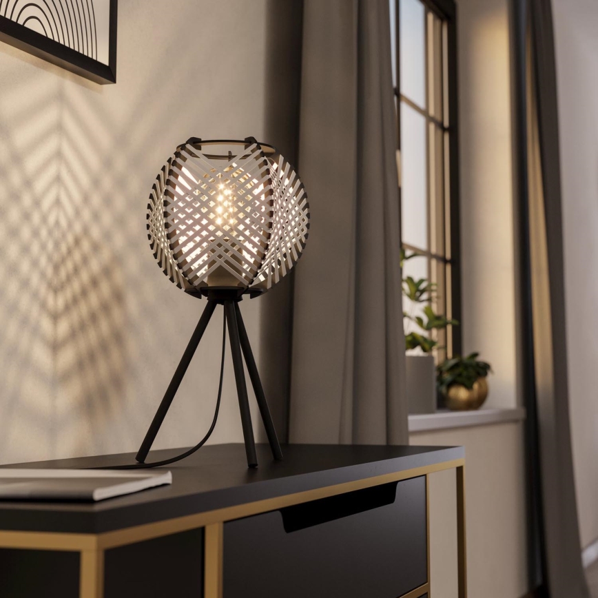 Eglo - Bordslampa 1xE27/40W/230V vit/svart