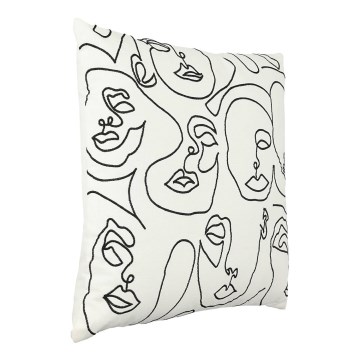 Eglo - Dekorativ kudde 45x45 cm vit/svart