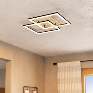 Eglo - Dimbar LED ytmonterad ljuskrona 4xLED/32W/230V 2700-6500K brun/svart