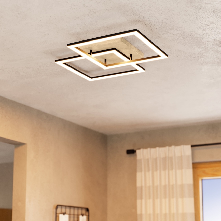 Eglo - Dimbar LED ytmonterad ljuskrona 4xLED/32W/230V 2700-6500K brun/svart