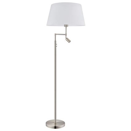 Eglo/Edi Belysning - LED golvlampa SANTANDER 1xE27/11W/230V + LED/2,3W matt krom