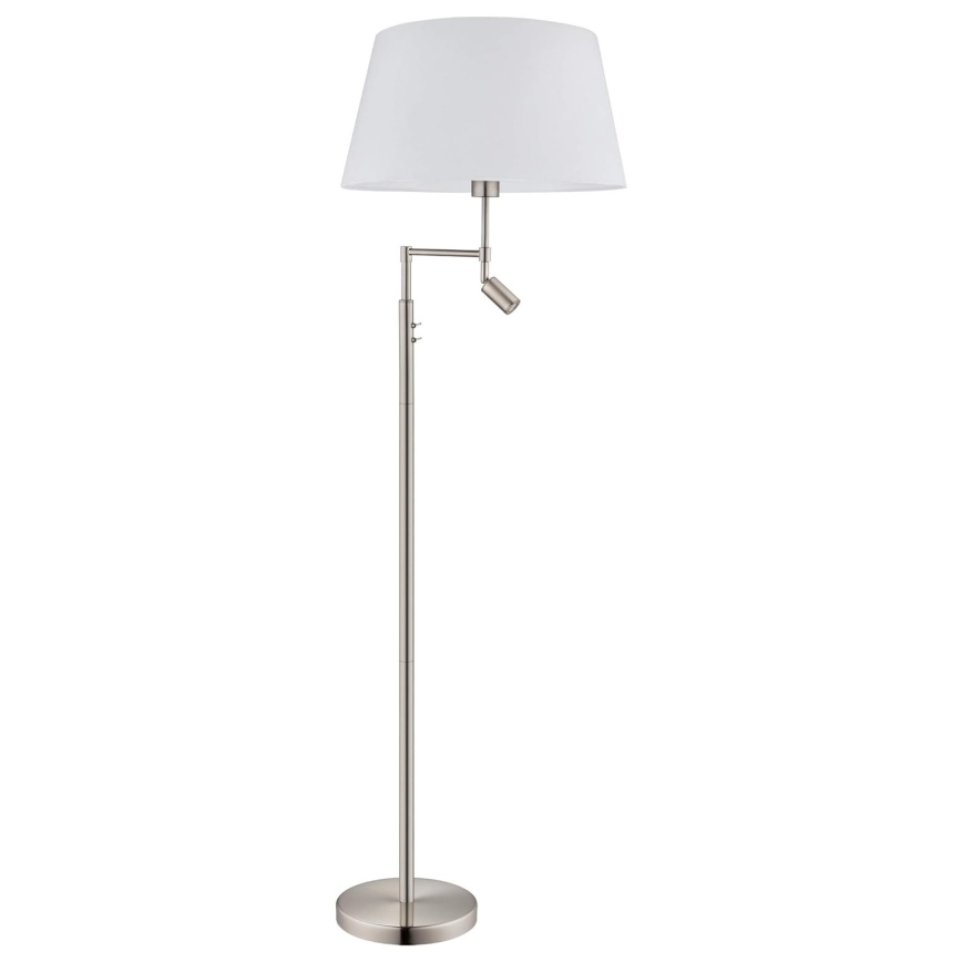 Eglo/Edi Belysning - LED golvlampa SANTANDER 1xE27/11W/230V + LED/2,3W matt krom
