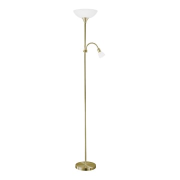 EGLO - Golv lampa 1xE27/60W + 1xE14/25W mässing