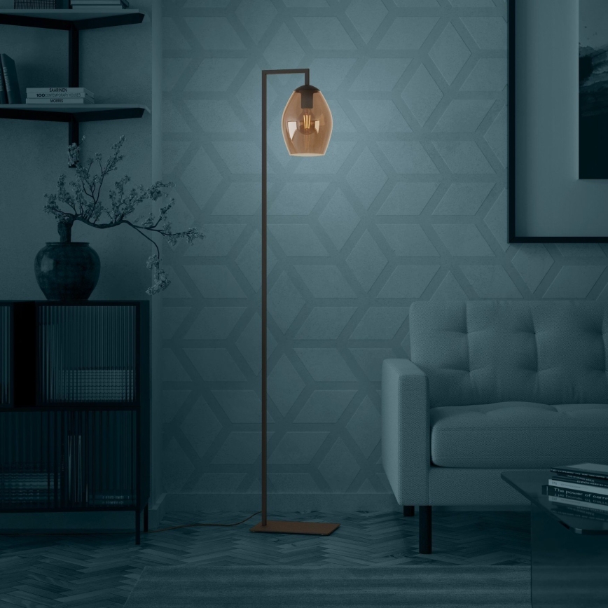 Eglo - Golvlampa 1xE27/40W/230V brun