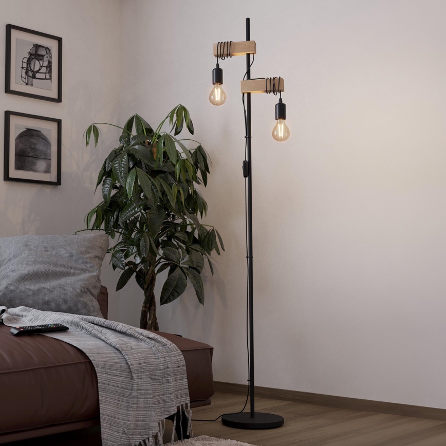 Eglo - Golvlampa TOWNSHEND 2xE27/10W/230V - FSC certifierade