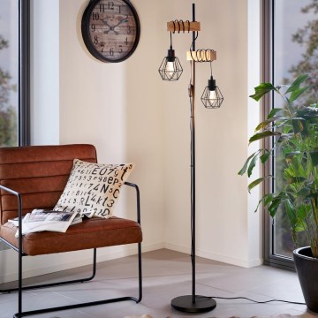 Eglo - Golvlampa TOWNSHEND 2xE27/60W/230V - FSC certifierade