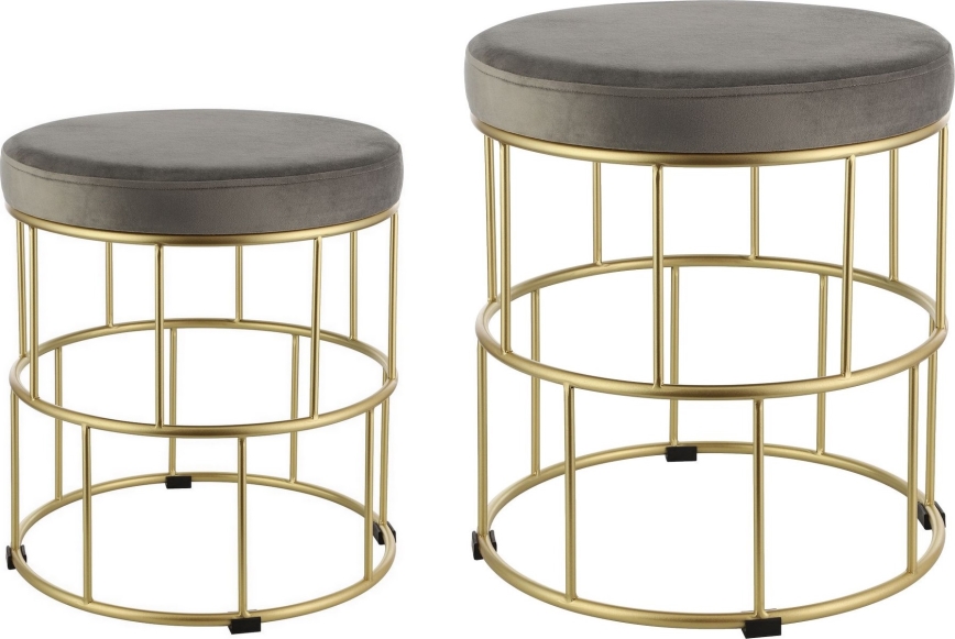 Eglo - KIT 2x Taburett grå/guld
