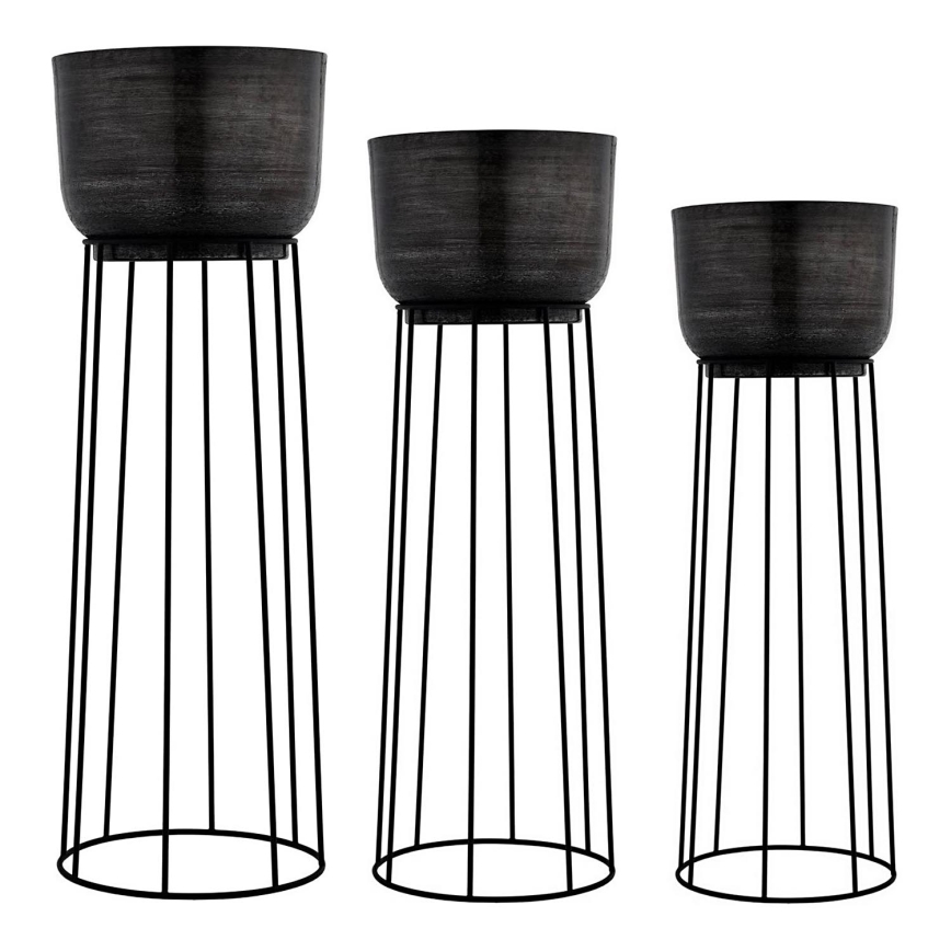 Eglo - KIT 3x Blomkruka av metall svart