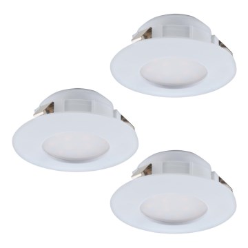 Eglo - KIT 3x Infälld LED badrumsbelysning PINEDA 1xLED/4,9W/230V IP44