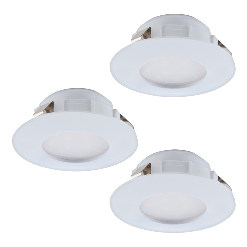 Eglo - KIT 3x Infälld LED badrumsbelysning PINEDA 1xLED/4,9W/230V IP44