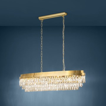 Eglo - Kristal ljuskrona med kedja 13xE14/40W/230V guld