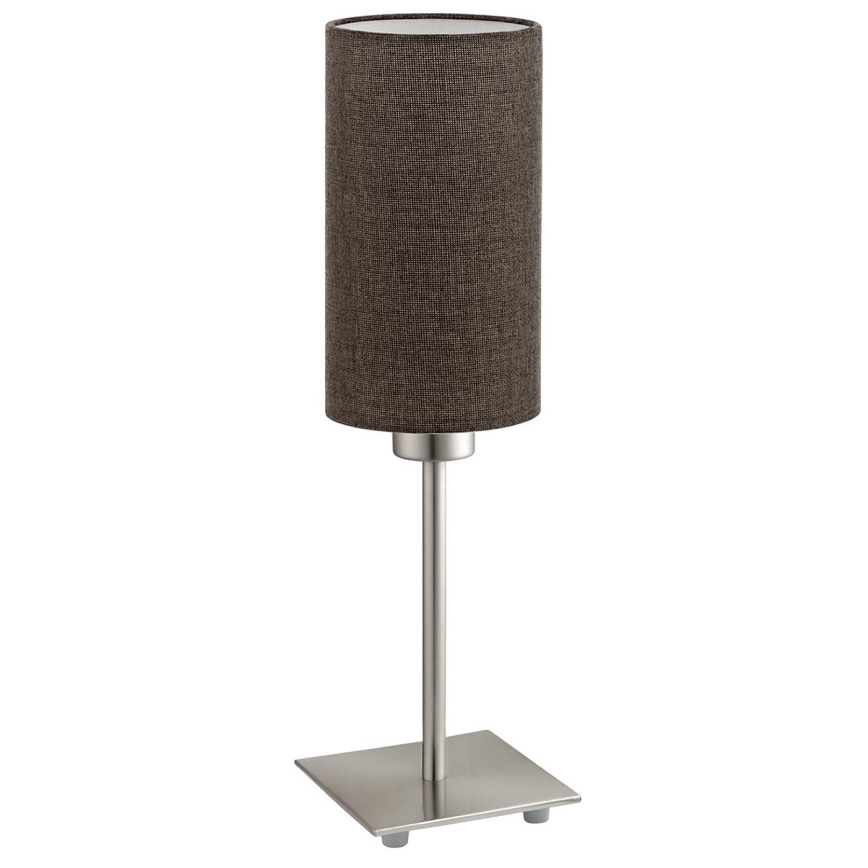 Eglo - LED bordslampa TUNJA 1xE27/60W/230V 26,5 cm matt krom/brun