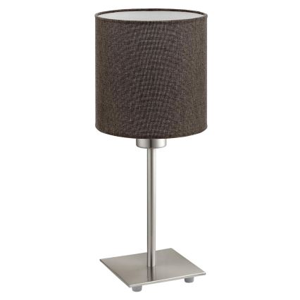 Eglo - LED bordslampa TUNJA 1xE27/60W/230V 26,5 cm matt krom/brun