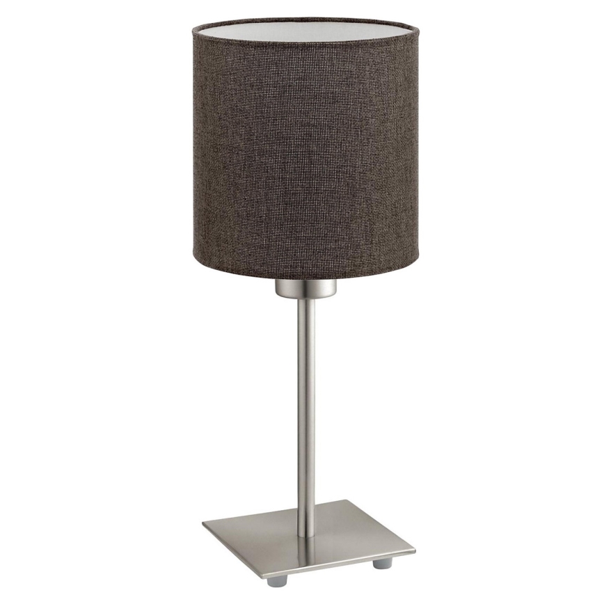 Eglo - LED bordslampa TUNJA 1xE27/60W/230V 26,5 cm matt krom/brun