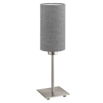 Eglo - LED bordslampa TUNJA 1xE27/60W/230V 26,5 cm matt krom/grå