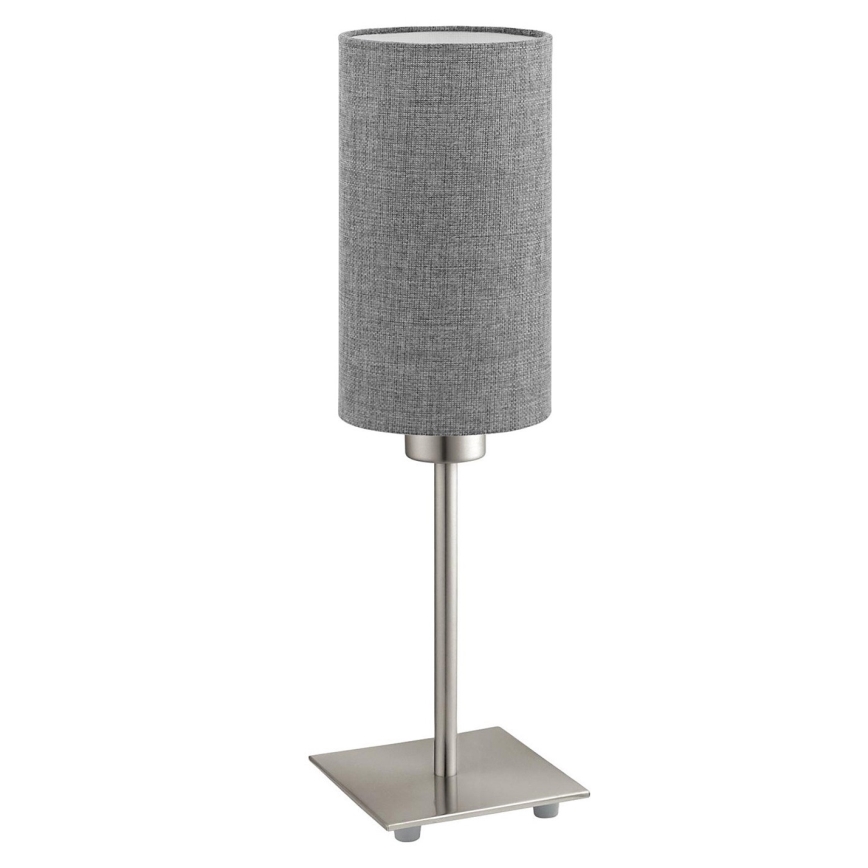 Eglo - LED bordslampa TUNJA 1xE27/60W/230V 26,5 cm matt krom/grå