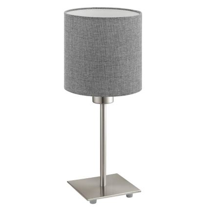 Eglo - LED bordslampa TUNJA 1xE27/60W/230V 26,5 cm matt krom/grå